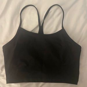 black workout tank top with built in bra